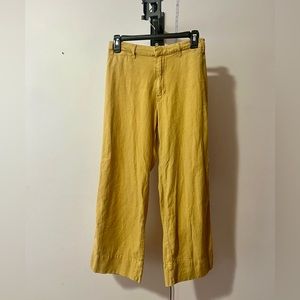 Abercrombie and Fitch Yellow “Annie High Rise Wide Leg Cropped Pant”